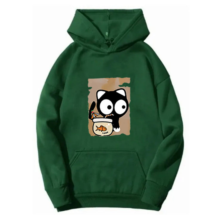Women's hooded sweatshirt with cute cat design Chic & Stil