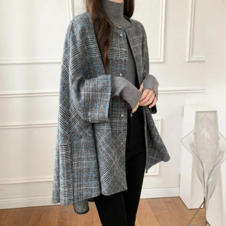 Cardigan Oversize Femme en Motif Ecossais Moderne Chic & Stil