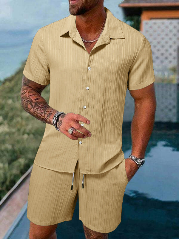 Short sleeve striped shirt for men Set Lune London