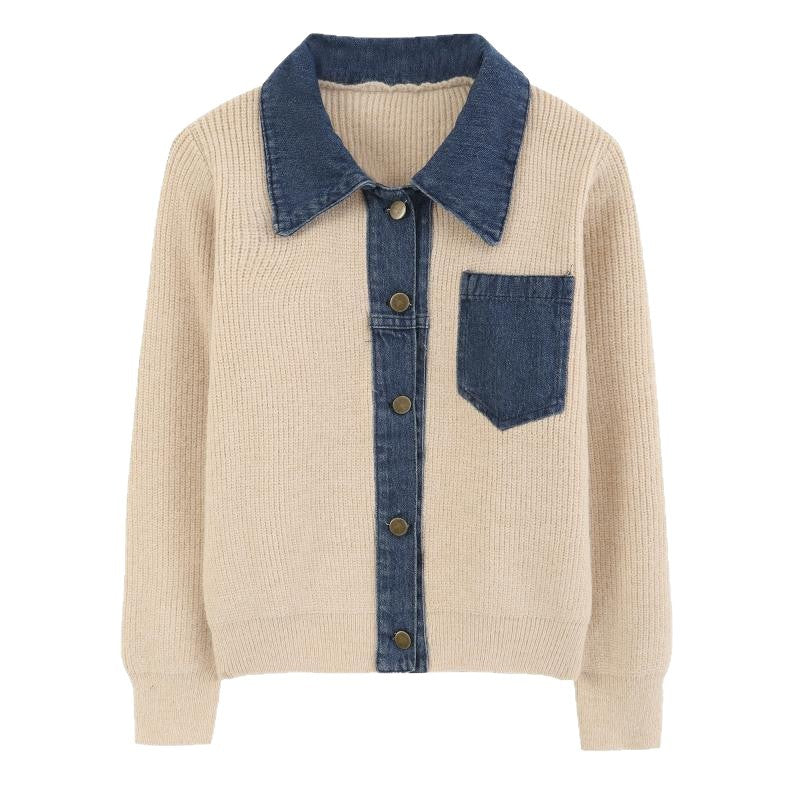 Cardigan Femme avec détail en denim Chic & Stil