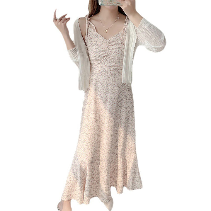 Robe d'été pour femmes avec des bretelles tressées et des détails en volants Chic & Stil
