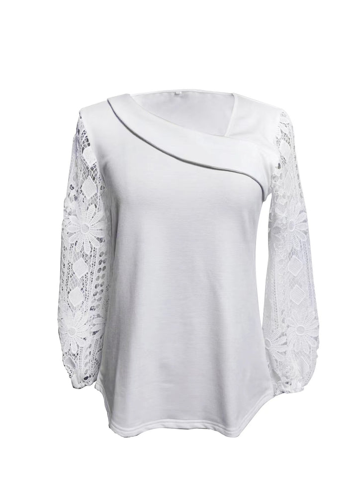Blouse de créateur pour femmes avec inserts en dentelle et coupe élégante Chic & Stil