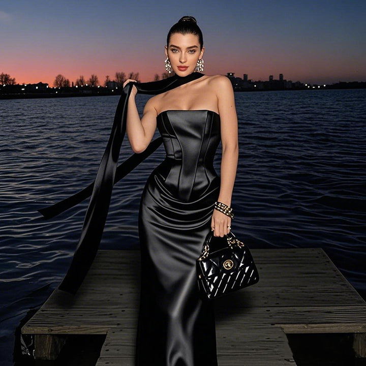 Elegant structured corset dress for women Lune London