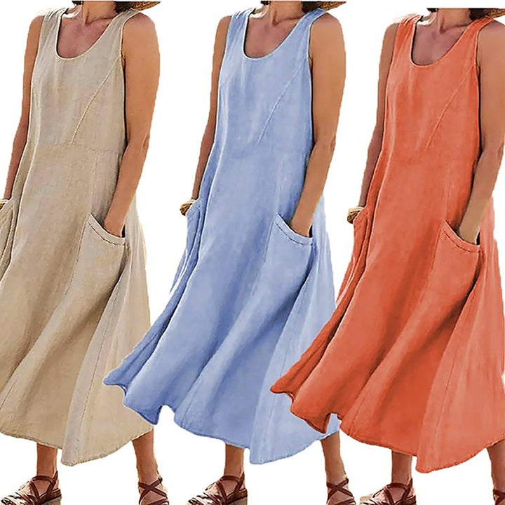 Robe maxi pour femmes avec des poches pratiques et une silhouette ample Chic & Stil