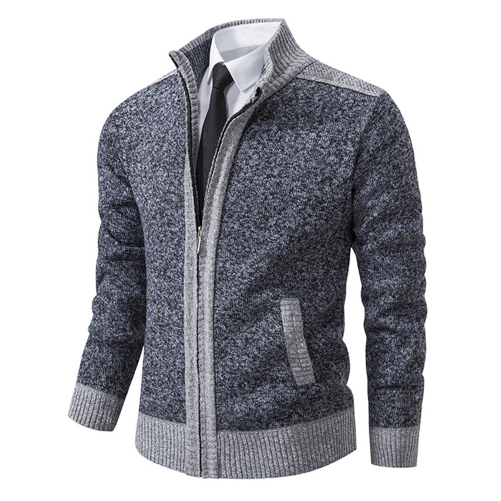 Quilted knit jacket for men with high collar and practical pockets Lune London