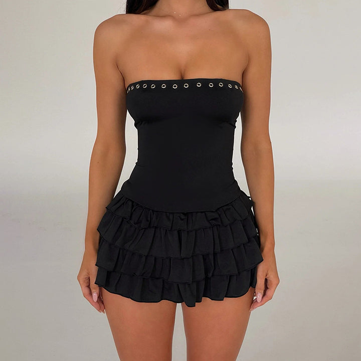 Sleeveless frilly swimsuit Lune London