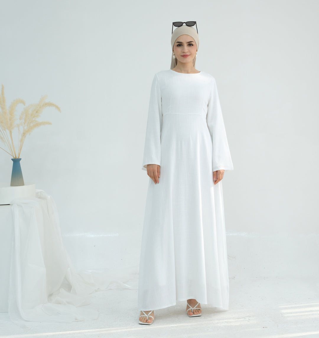 Elegant maxi dress for women with long sleeves and side pockets Lune London