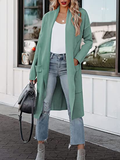 Longline cardigan for women with practical pockets and a fluid cut Lune London