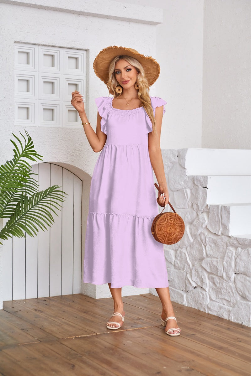 Maxi dress for women with ruffle details Lune London