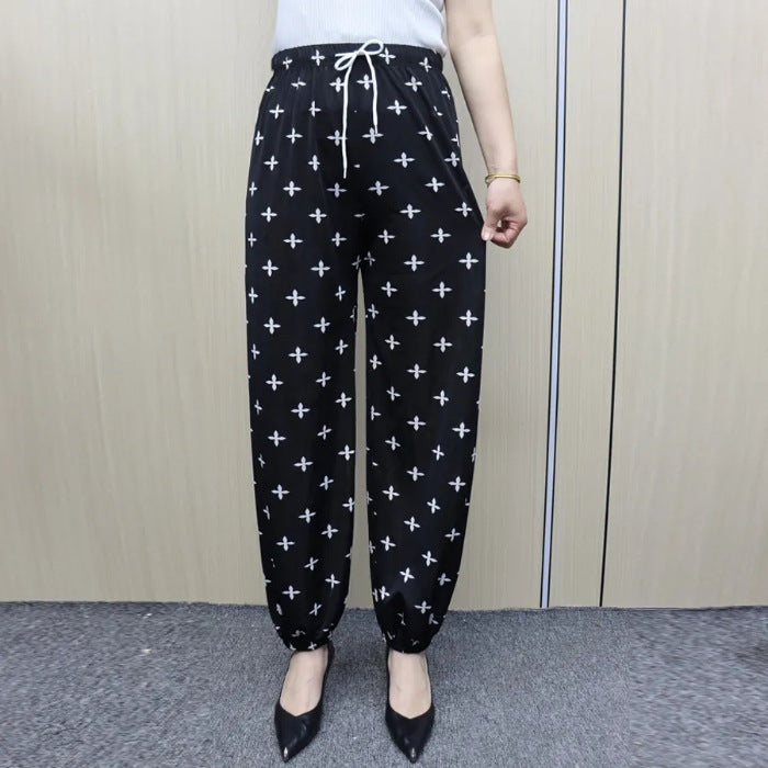 Women's Comfortable Leisure Pants with Paris Design and Elastic Waistband Chic & Stil