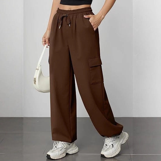 Wide cargo jogger pants for women with practical pockets Lune London