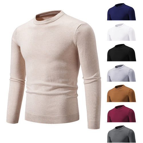 Men's Fine Knit Sweater with Round Neck and Ribbed Details Lune London