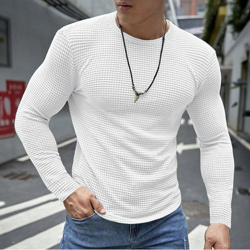 Men's long sleeve shirt in textured cotton blend Lune London
