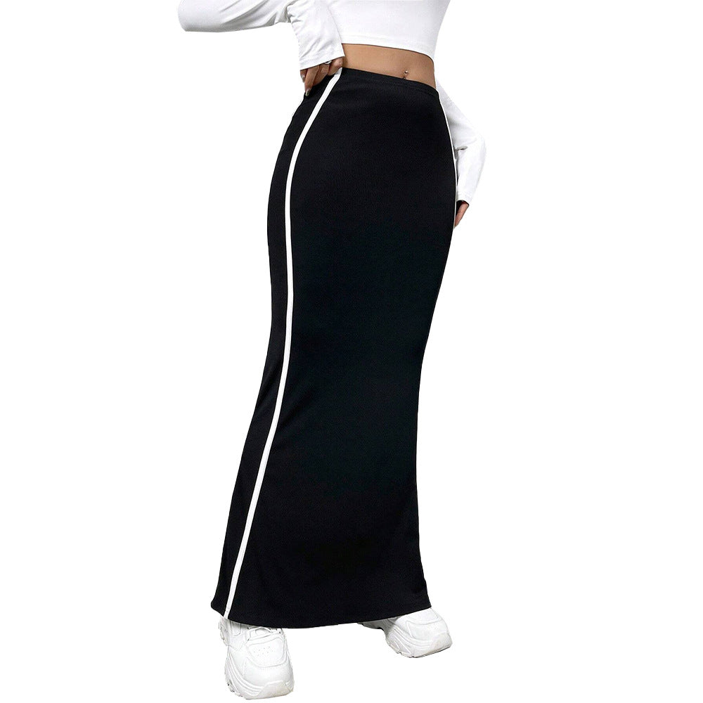 Jupe maxi pour femme avec des bandes latérales et une coupe près du corps Chic & Stil