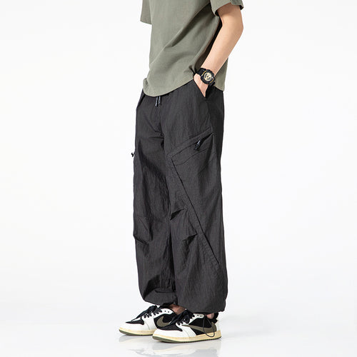 Pantalon cargo décontracté pour hommes avec ceinture élastique réglable et poches polyvalentes Chic und Stil