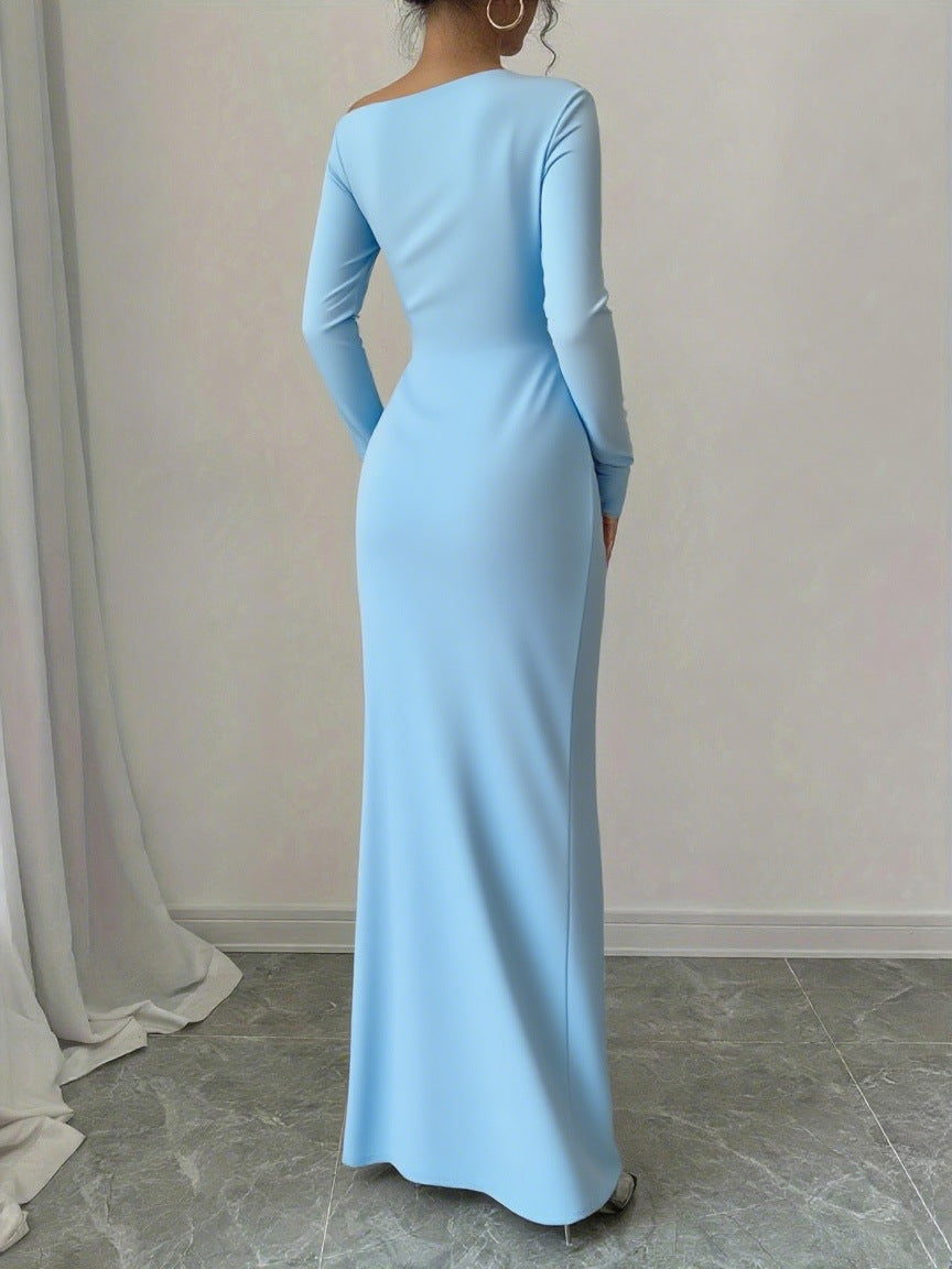 Elegant long dress with long sleeves for ladies with floral pattern Lune London