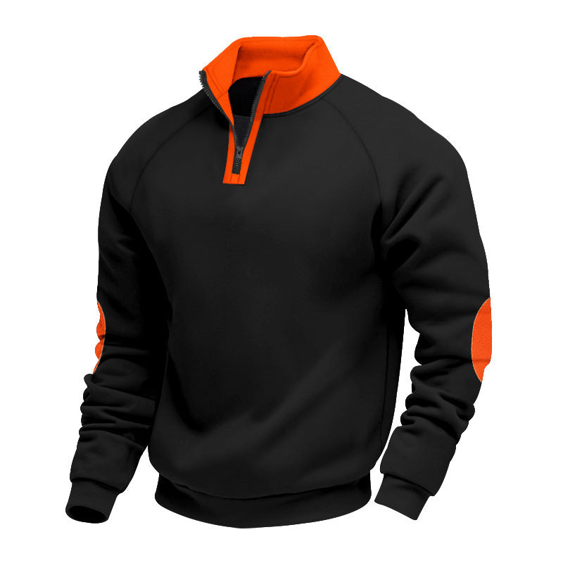 Sporty sweatshirt for men with high collar and practical zip details Lune London