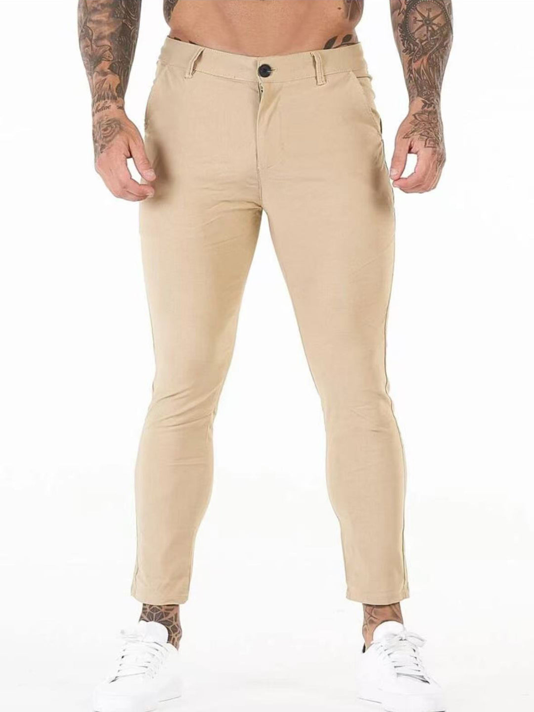 Elegant and comfortable slim fit pants for men with elastic waist and functional pockets Lune London