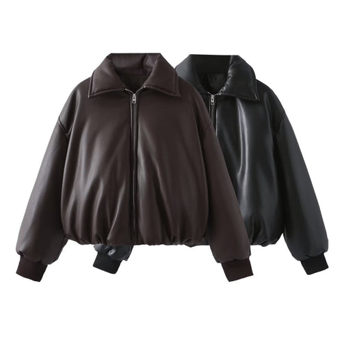 Trendy short jacket for women in high-quality synthetic leather Lune London