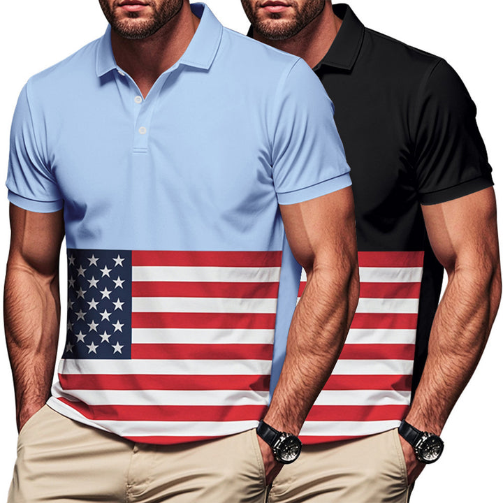 Men's polo with flag pattern Lune London