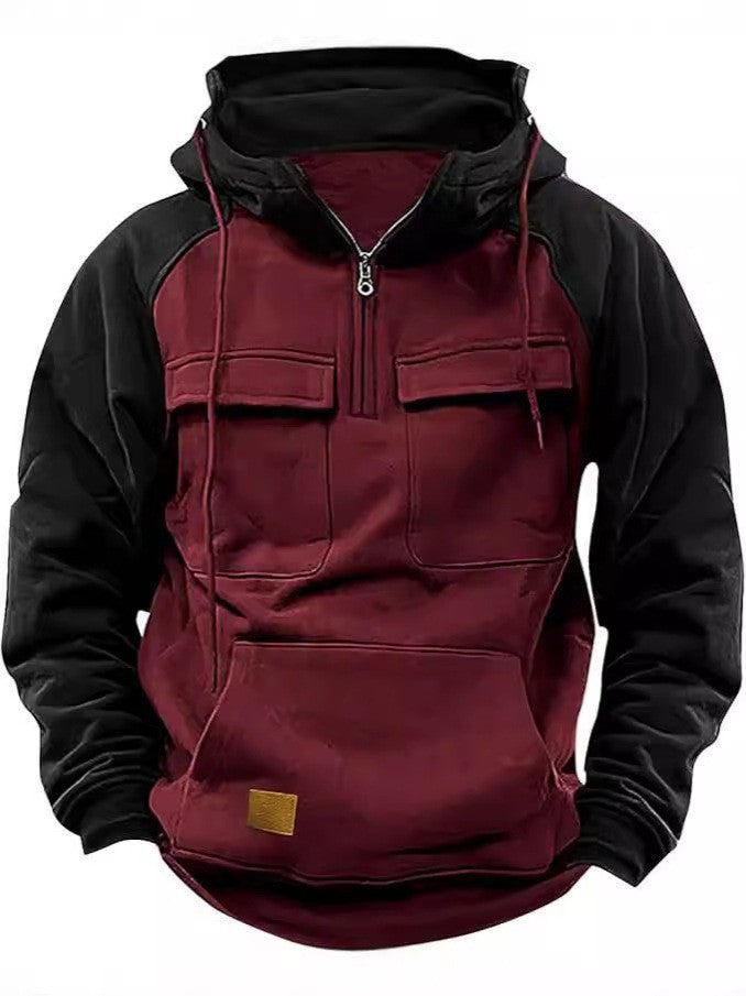 Pullover à capuche décontracté pour hommes avec poches intégrées et style kangourou Lune London
