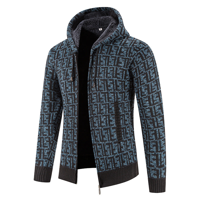 Men's High-Quality Pullover with Modern Pattern and Chic Hoodie Style