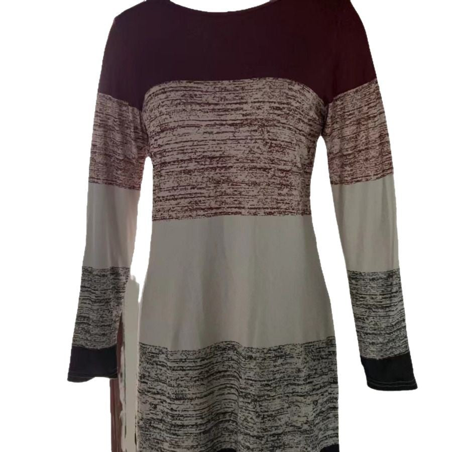 Casual women's leisure dress with graphic striped pattern and relaxed fit Lune London