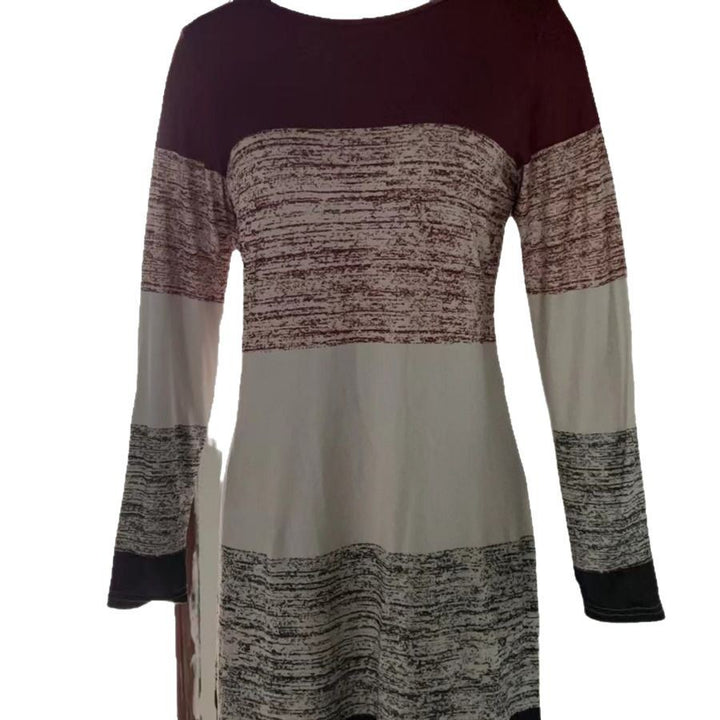 Casual women's leisure dress with graphic striped pattern and relaxed fit Lune London