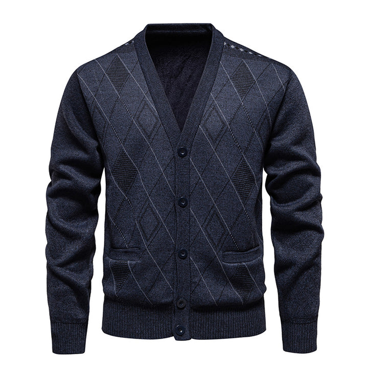 Elegant knitted jacket for men with diamond pattern Lune London