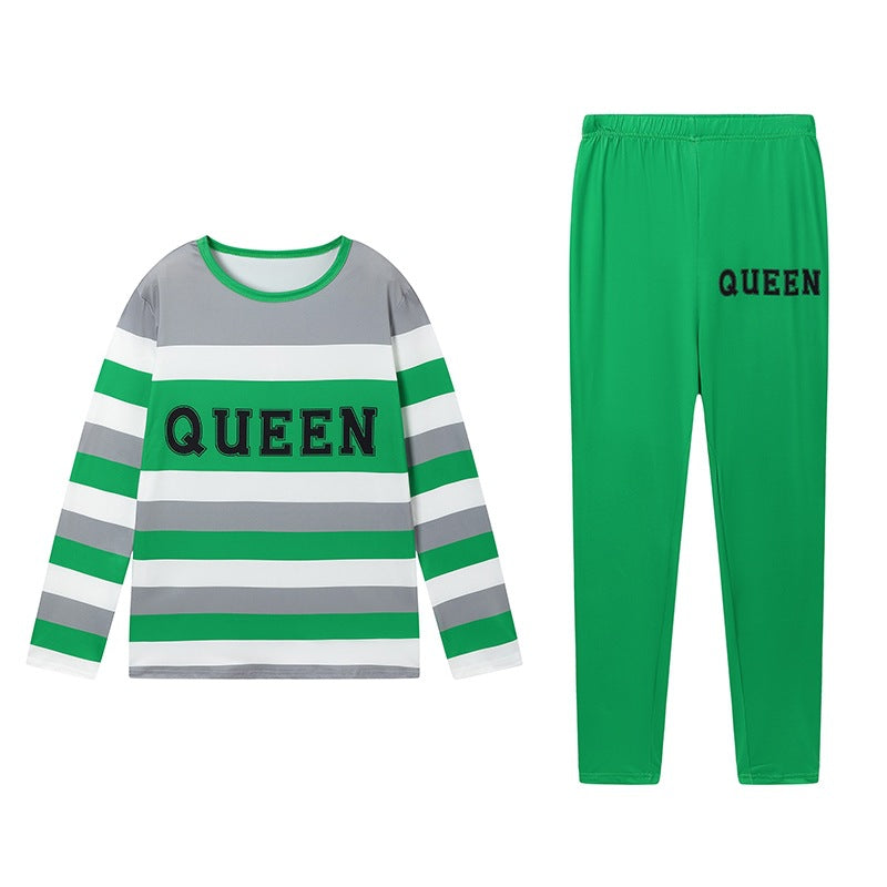 Leisure set for women with striped design and Lune London pattern