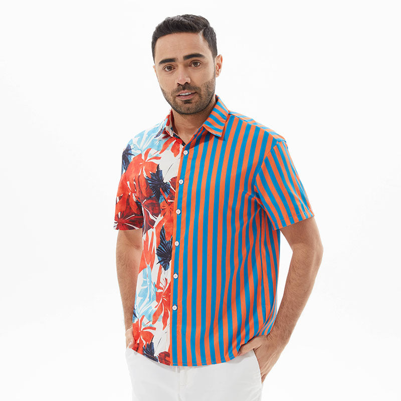Short sleeve shirt for men with colorful pattern and chic summer design
