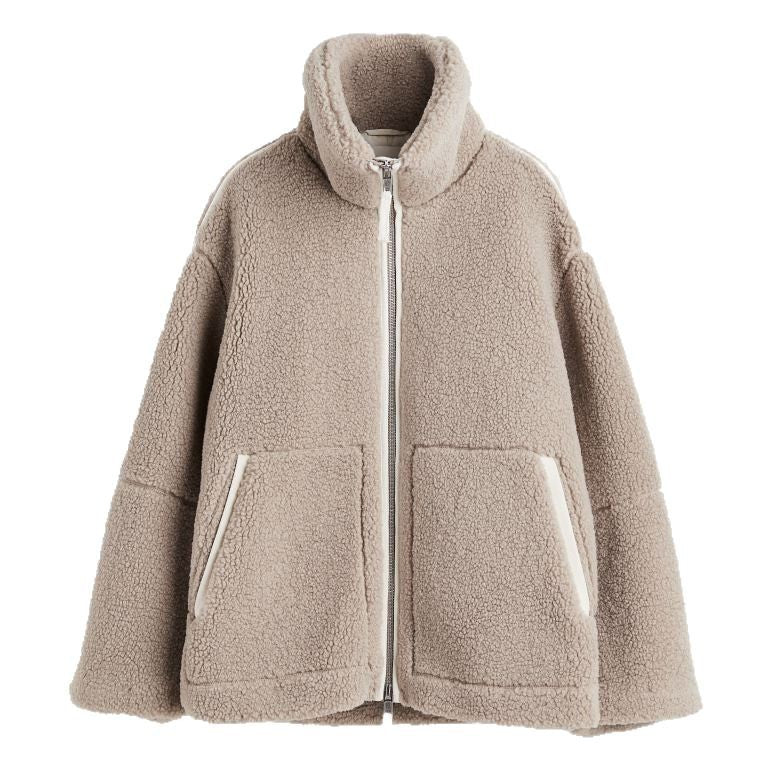 Fleece jacket for women with high collar and pockets Lune London