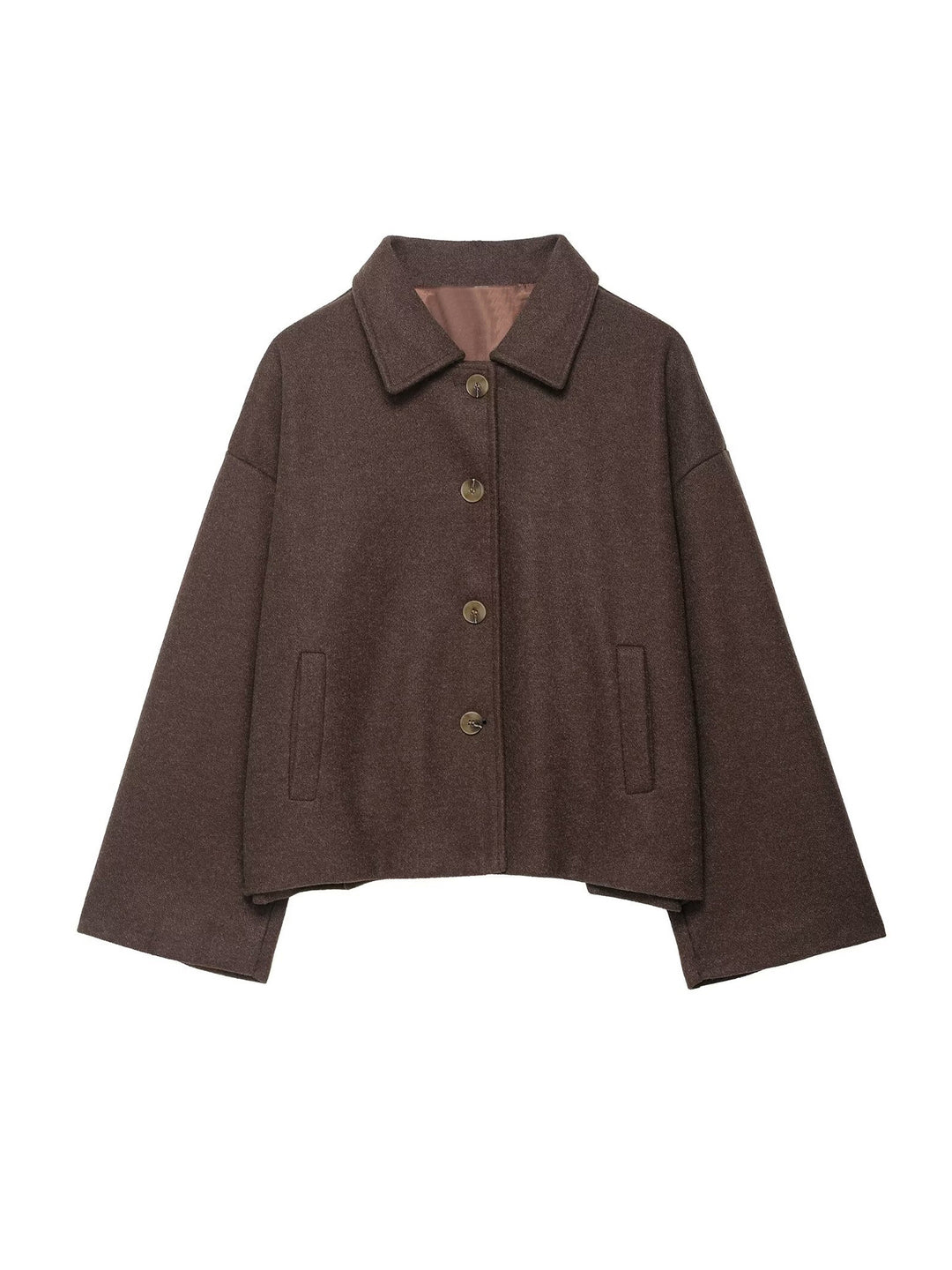 Ladies Oversized Wool Jacket with Decorative Buttons Lune London