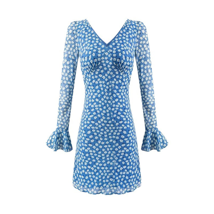 Shirt dress for women with floral design and elegant V-neck Lune London