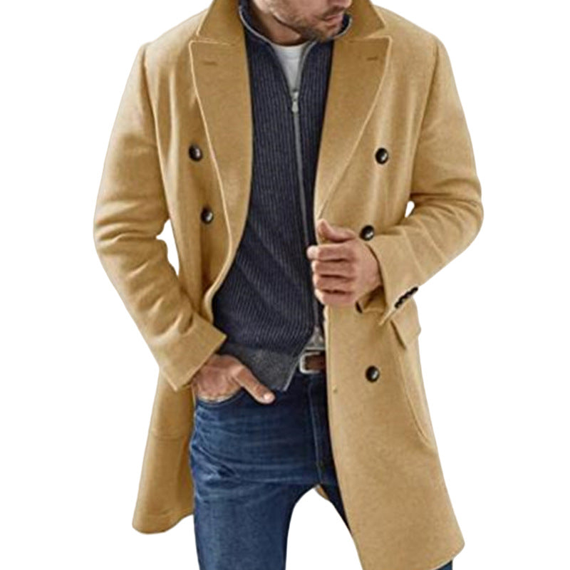 Elegant double-breasted coat for men with stylish button details Lune London