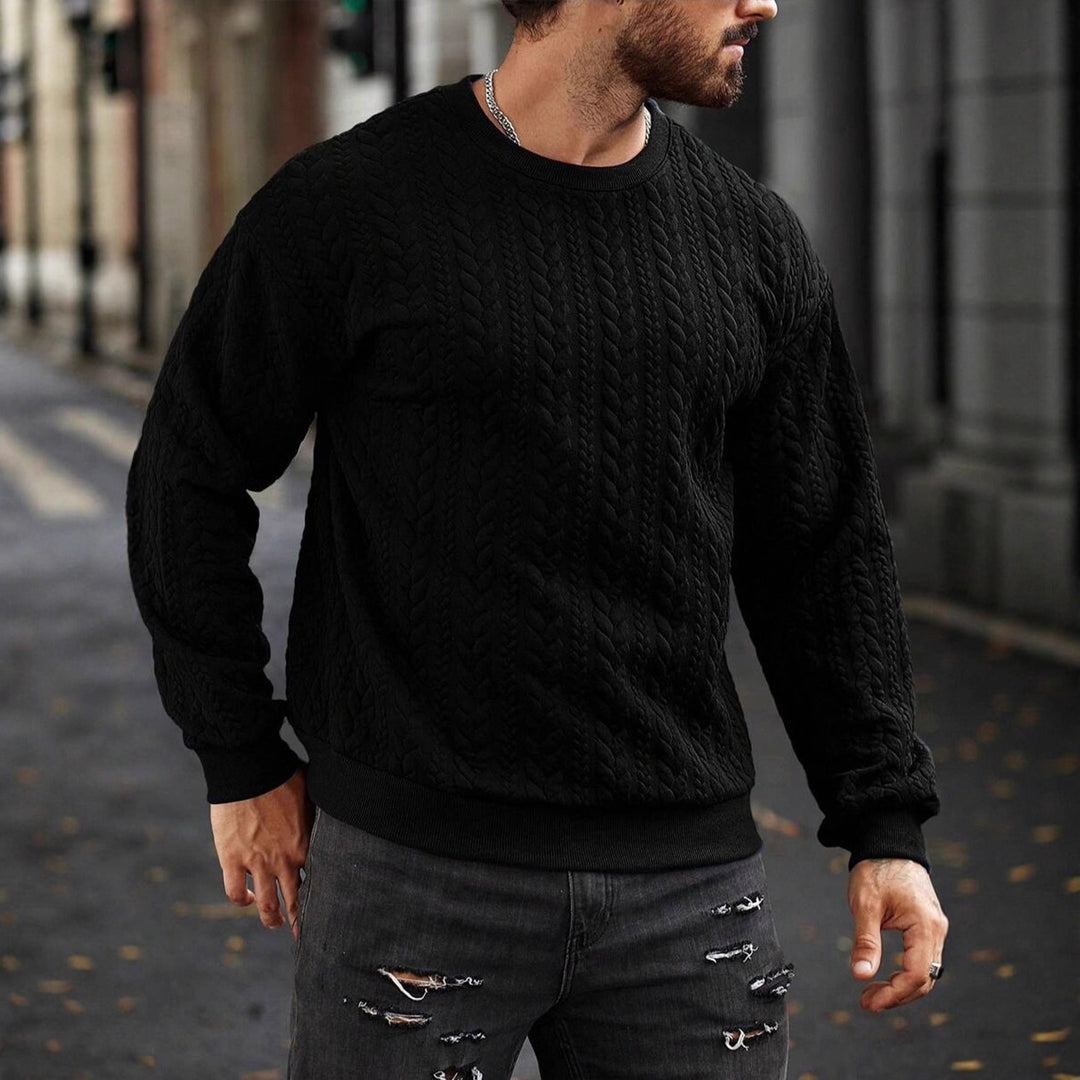 Men's Knitted Sweater with Textured Pattern Lune London