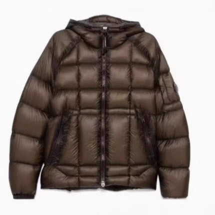 Women's warm quilted jacket with adjustable hood collar and practical piped pockets Lune London