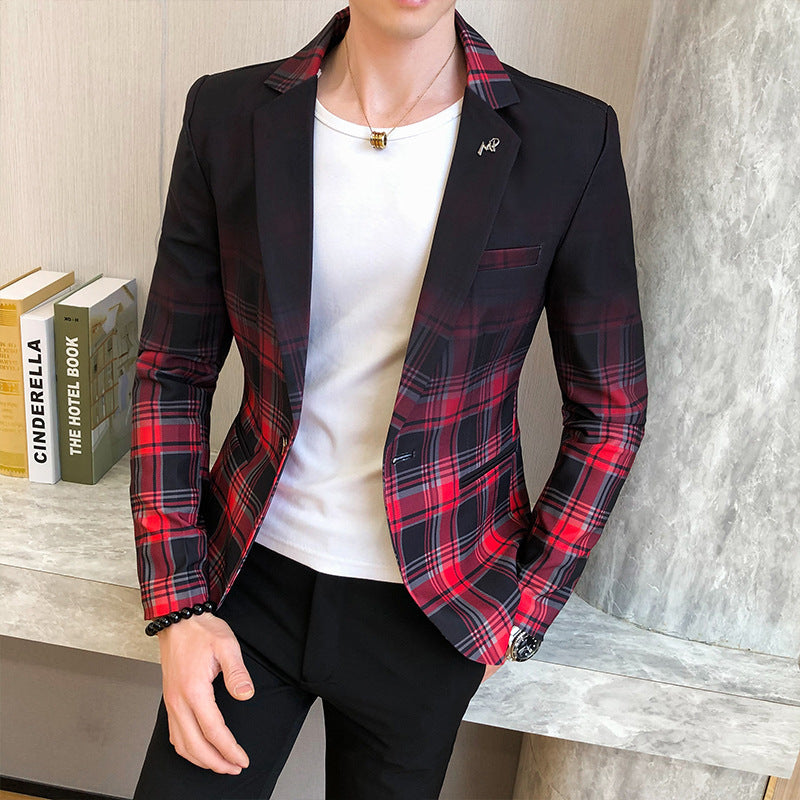 Elegant checked blazer for men with modern cut and refined details Lune London