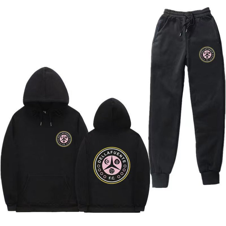 Women's comfortable leisure lounge suit with kangaroo pocket and modern logo Lune London