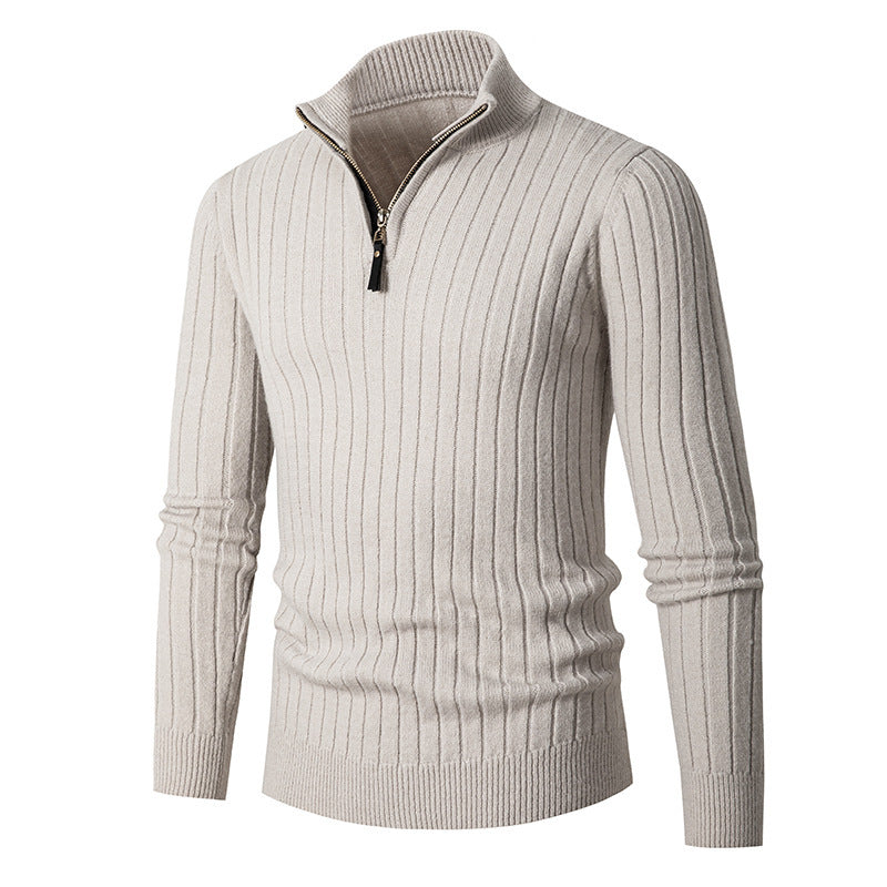 High collar pullover with zipper for men Lune London