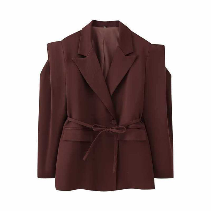 Casual blazer for women with a fitted cut and tie belt Lune London