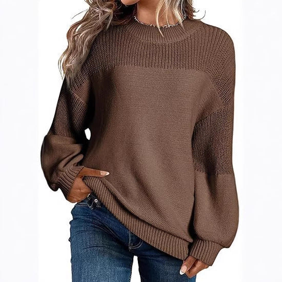 Fashion knit sweater for women with drop shoulders and casual fit Lune London