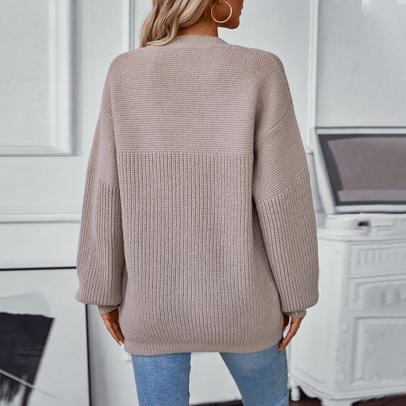Casual cardigan for ladies with V-neck and textured pattern Lune London