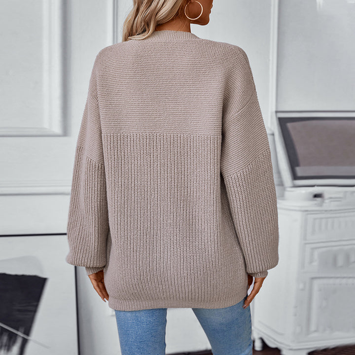 Casual cardigan for ladies with V-neck and textured pattern Lune London
