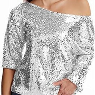 Ladies Sparkling Sequin Blouse Lune London