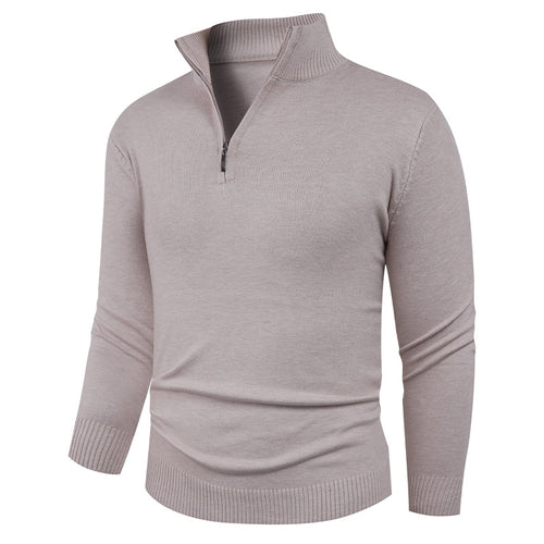 Men's knitted sweater with a high collar and practical zipper Lune London