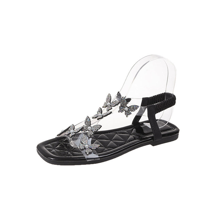 Ladies elegant sandals with rhinestone embellishments Lune London