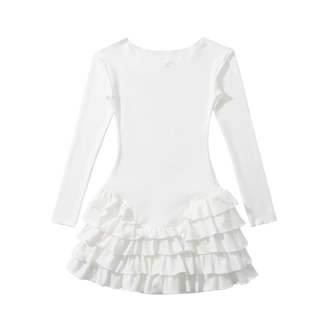 Ballet dress for ladies with ruffled hem and long sleeves Lune London