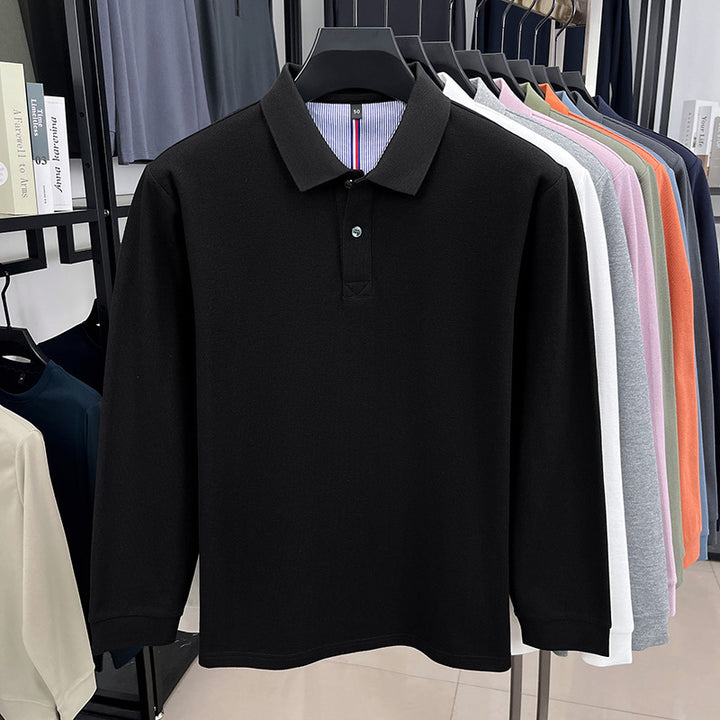 Men's Long Sleeve Polo with Structured Design and Breathable Properties Lune London