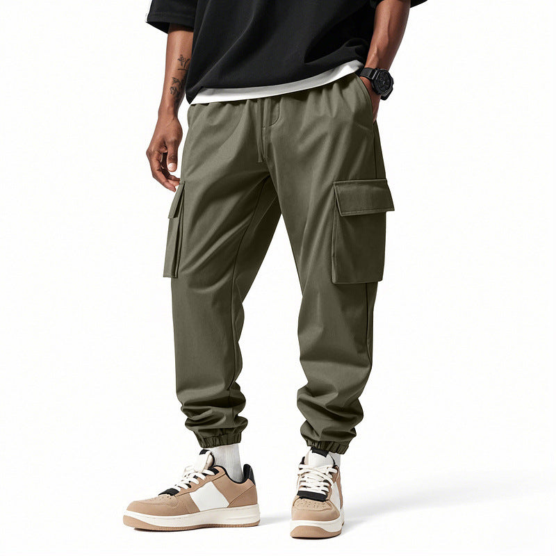 Men's cargo pants with elastic waistband and multifunctional pockets Lune London